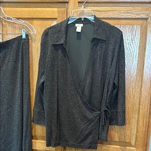 J. Jill Wrap Top and Skirt Set